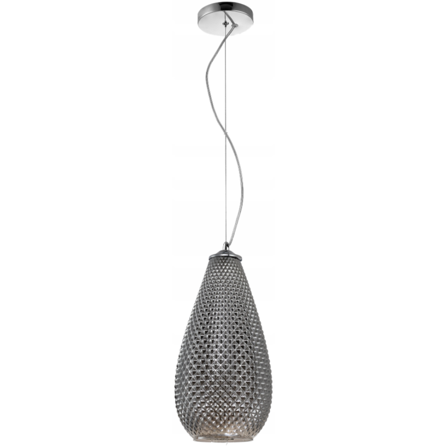 Lampa wisząca PETRA 1xE27 szklana chromowana