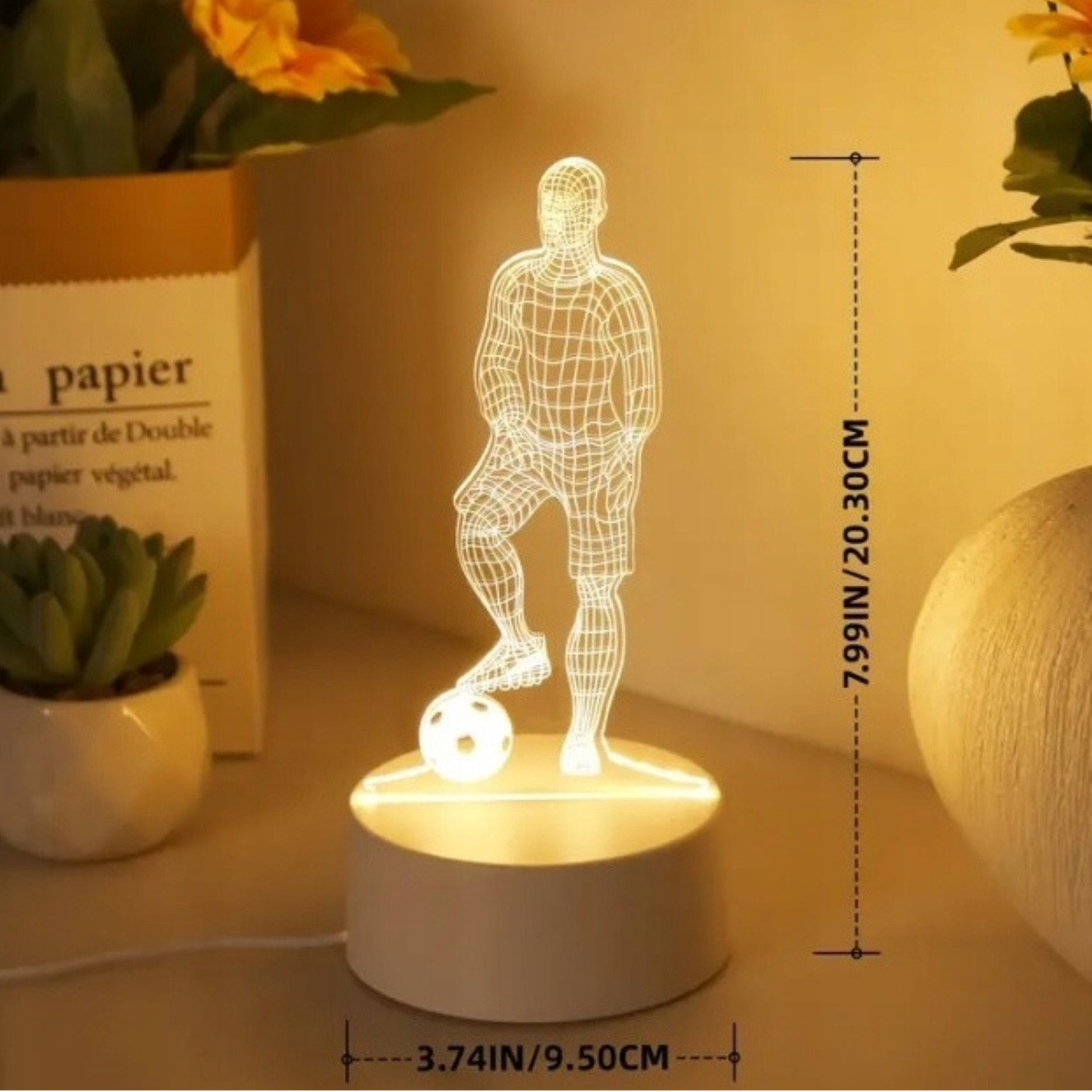 Lampka nocna LED 3D piłkarz