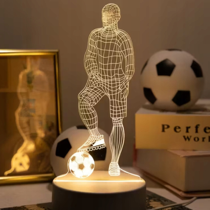 Lampka nocna LED 3D piłkarz do pokoju dziecięcego