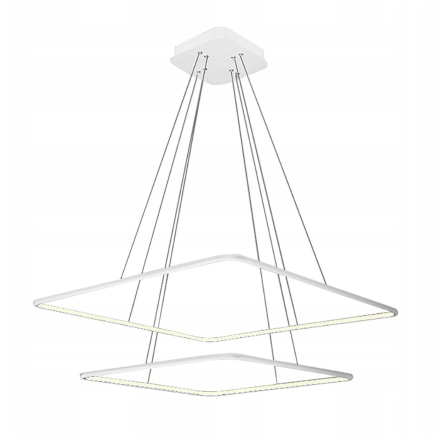 Biała lampa wisząca NIX LED 32W z regulowaną wysokością do salonu i jadalni