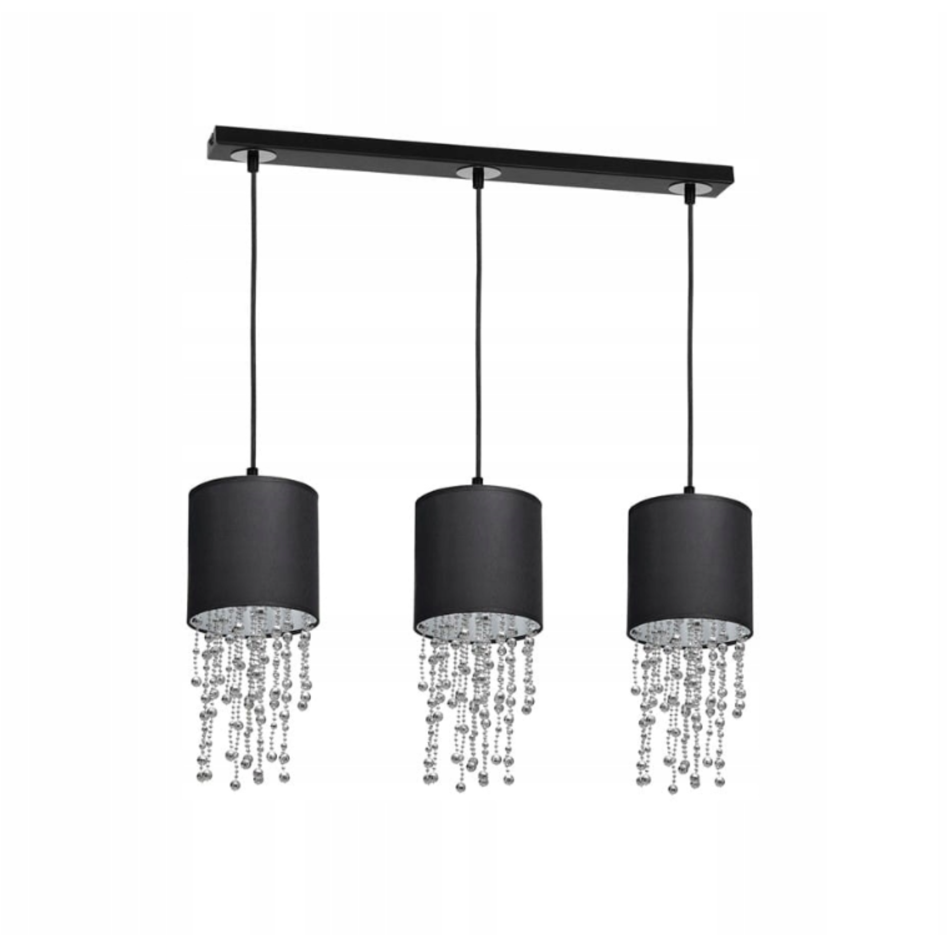 Czarna lampa wisząca ALMERIA 10xE27 glamour do salonu i jadalni