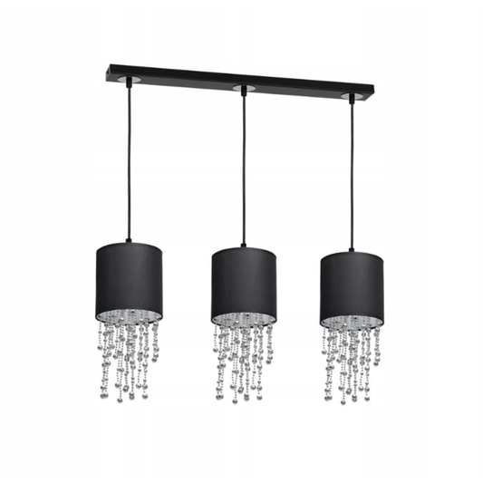 Czarna lampa wisząca ALMERIA 10xE27 glamour do salonu i jadalni