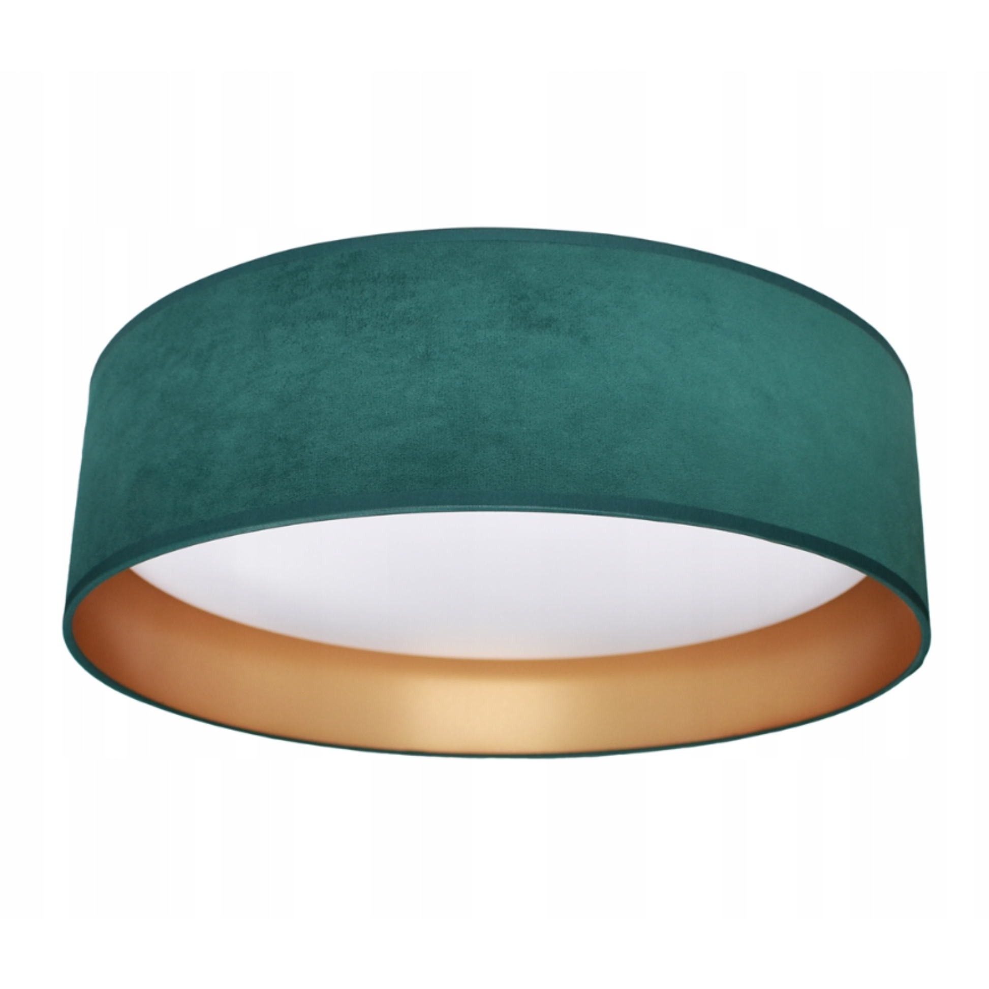 Zielono-złoty plafon RONDO LED 18W 40 cm do salonu i korytarza