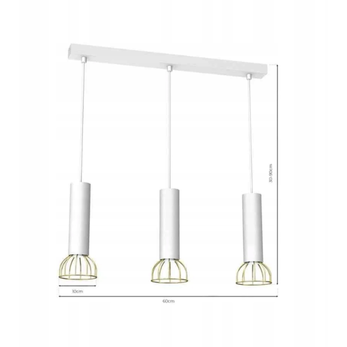 Lampa wisząca DANTE 3xGU10 biało-złota