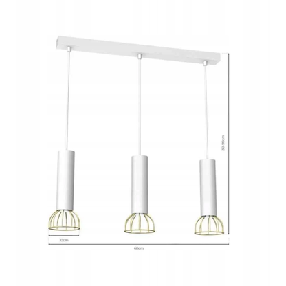 Lampa wisząca DANTE 3xGU10 biało-złota